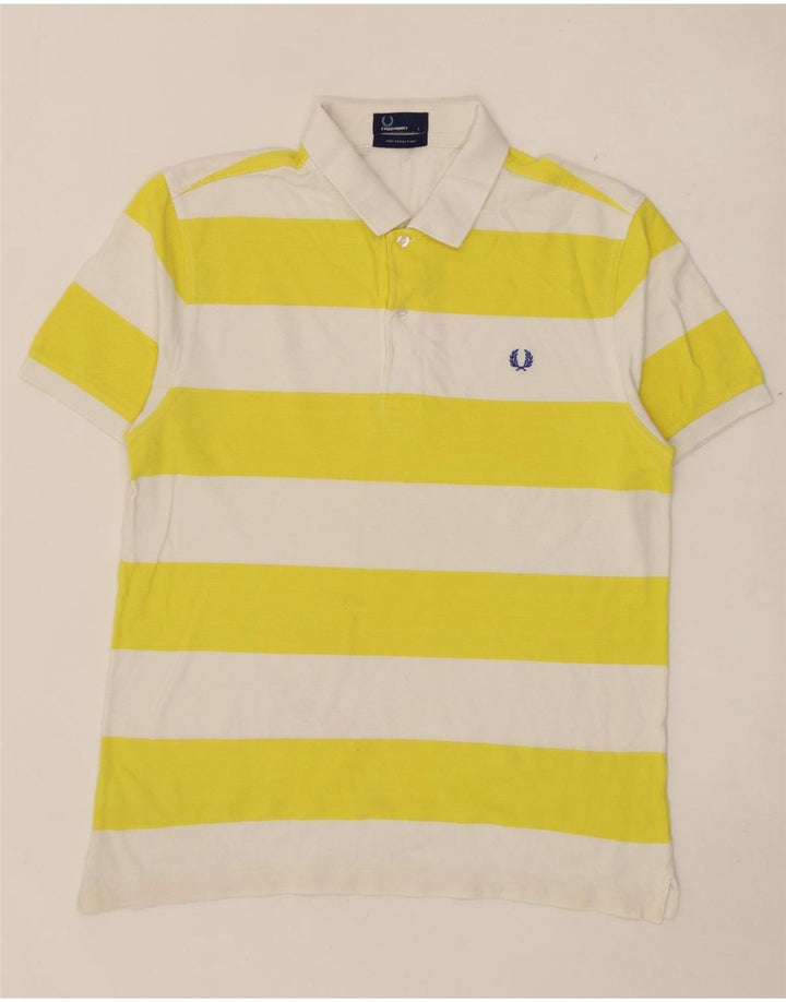 Fred Perry Ανδρικό πουκάμισο Polo μεγάλο κίτρινο βαμβακερό ριγέ