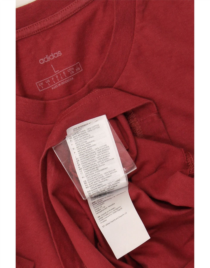 Ανδρικό γραφικό T-Shirt ADIDAS Top μεγάλο κόκκινο βαμβακερό