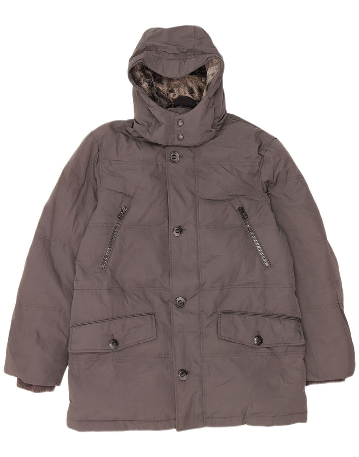 Marks & Spencer Ανδρικό μπουφάν με κουκούλα UK 40 Large Grey Polyester