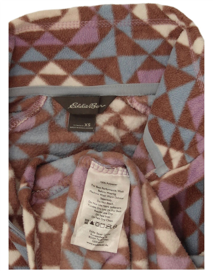 Eddie Bauer Γυναικείο υπερμεγέθη Fleece Jumper UK 6 XS πολύχρωμο γεωμετρικό