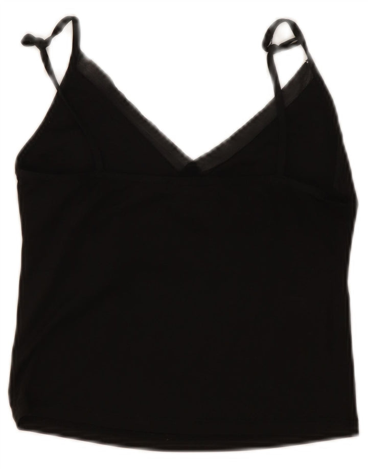 Zara Womens Crop Cami Top UK 8 Small Black