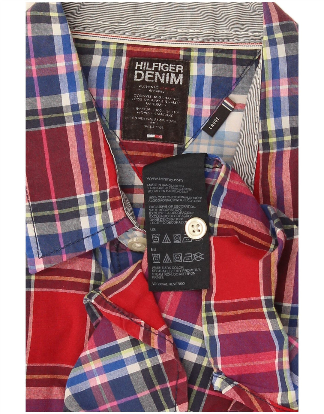 Tommy Hilfiger Ανδρικό πουκάμισο μεγάλο κόκκινο βαμβακερό