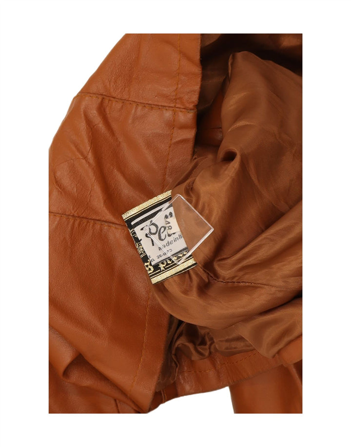 VINTAGE Womens Leather Jacket IT 48 XL Brown Leather Vintage Vintage and Second-Hand Vintage from Messina Hembry 