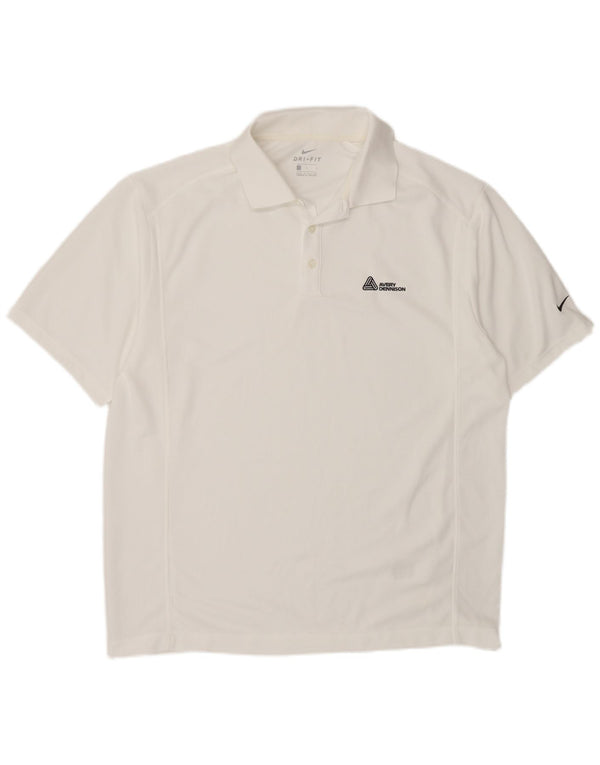 Ανδρικό μπλουζάκι Nike Dri Fit Polo μεγάλο λευκό πολυεστέρα