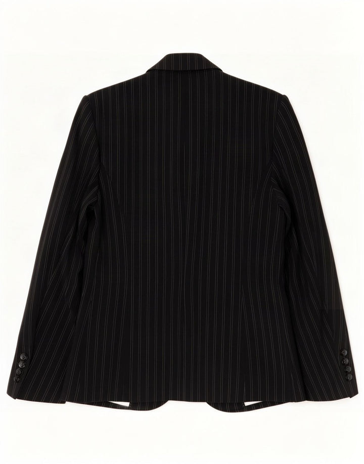 Marks & Spencer Γυναικείο σακάκι 1 κουμπιού blazer UK 12 μέτριο μαύρο ρίγες