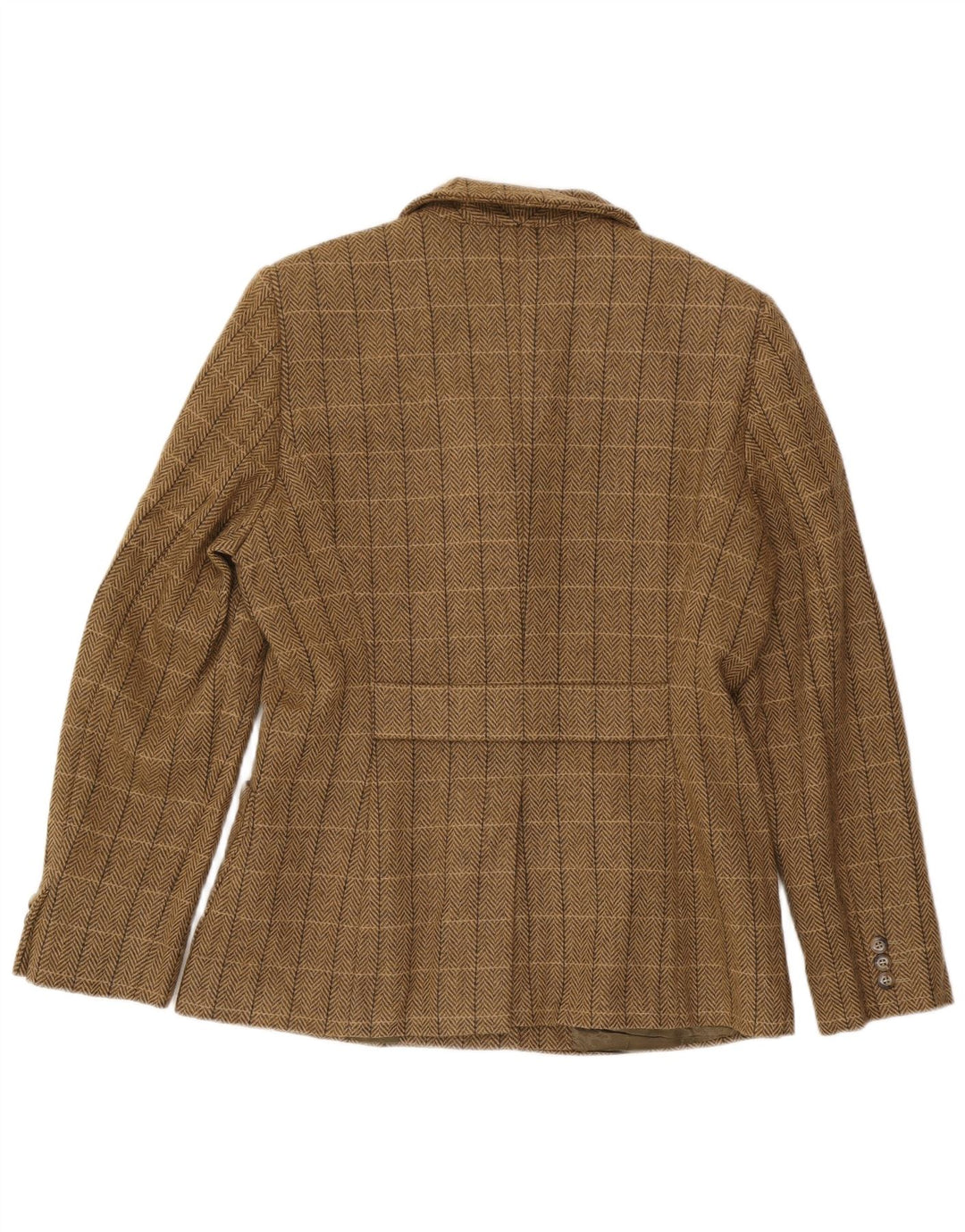 Max Mara Γυναικείο Σαββατοκύριακο Blazer Jacket UK 16 Large Brown Check Classic