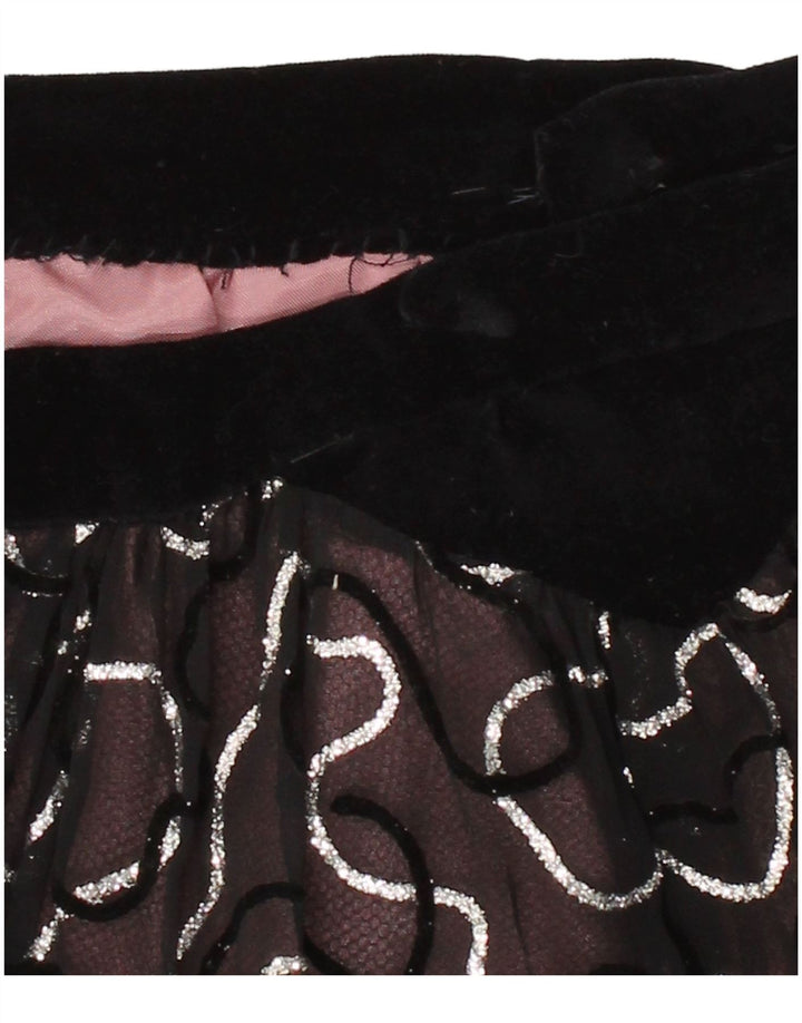 VINTAGE Womens Abstract Pattern A-Line Skirt W30 Medium Black