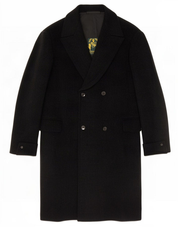 Vintage Ανδρικό διπλό παλτό UK 38 Medium Black New Wool
