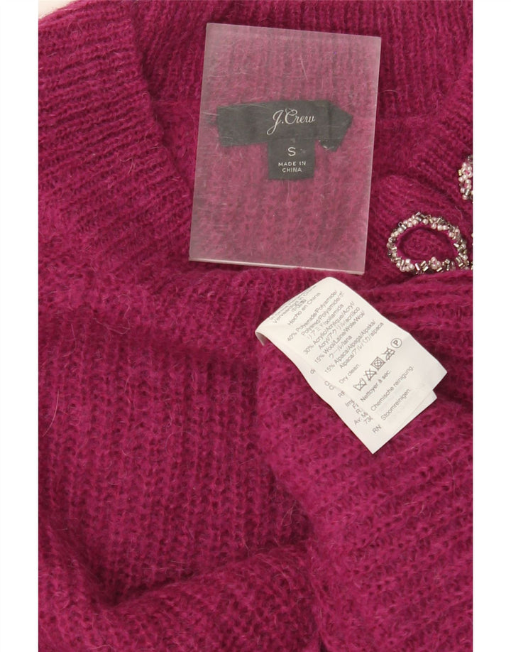 J. CREW Γυναικείο πουλόβερ με λαιμό σκάφος UK 10 Small Pink Polyamide