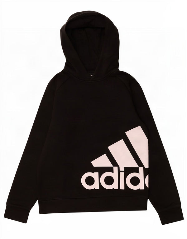 Adidas Boys Graphic Hoodie Jumper 13-14 ετών Μαύρο βαμβακερό