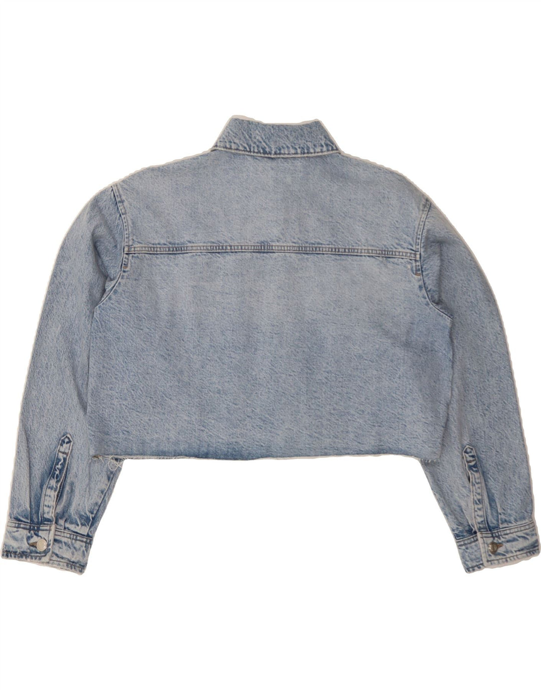 ZARA Womens Crop Denim Jacket UK 16 Large Blue Cotton Vintage Zara and Second-Hand Zara from Messina Hembry 