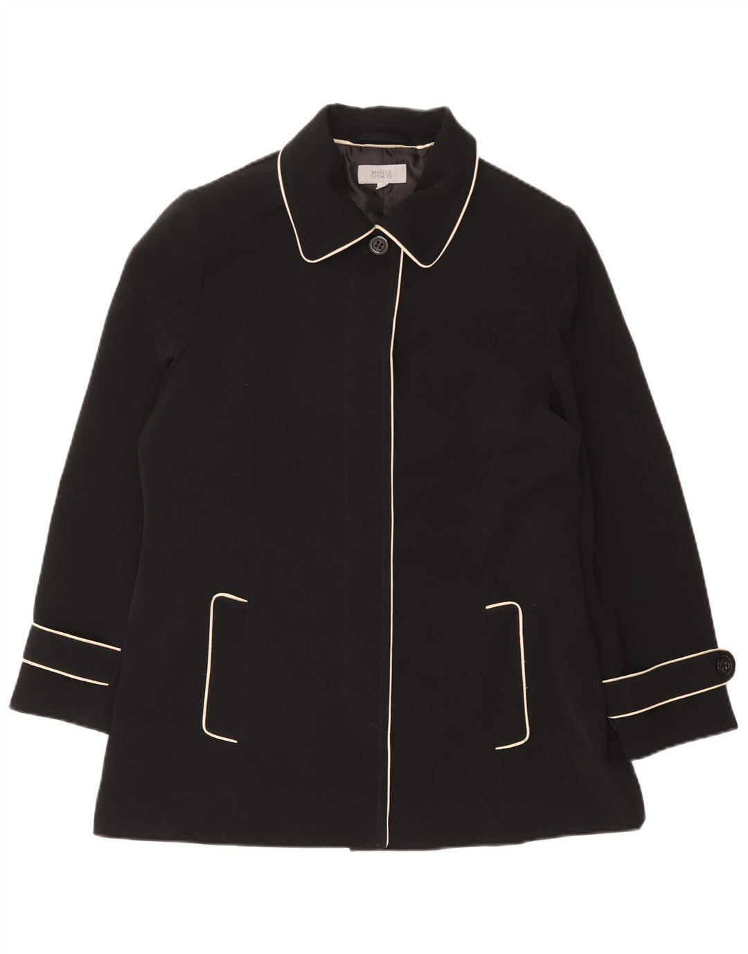 Marks & Spencer Γυναικεία κοντή καμπαρντίνα UK 16 Large Black Polyester