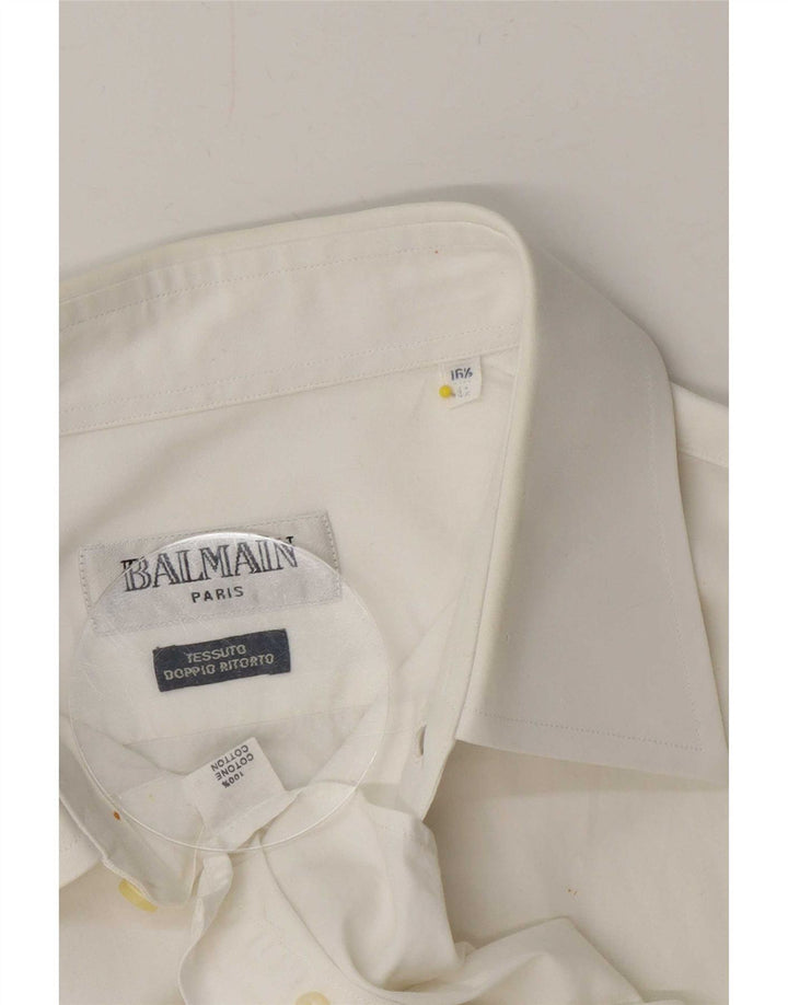 Balmain Ανδρικό Πουκάμισο Μέγεθος 42 Μεγάλο Λευκό Βαμβακερό