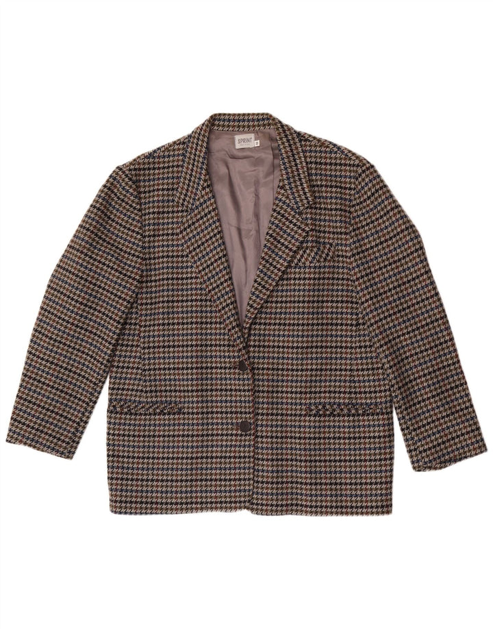 Vintage γυναικείο σακάκι με 2 κουμπιά σακάκι IT 48 XL Πολύχρωμο Houndstooth