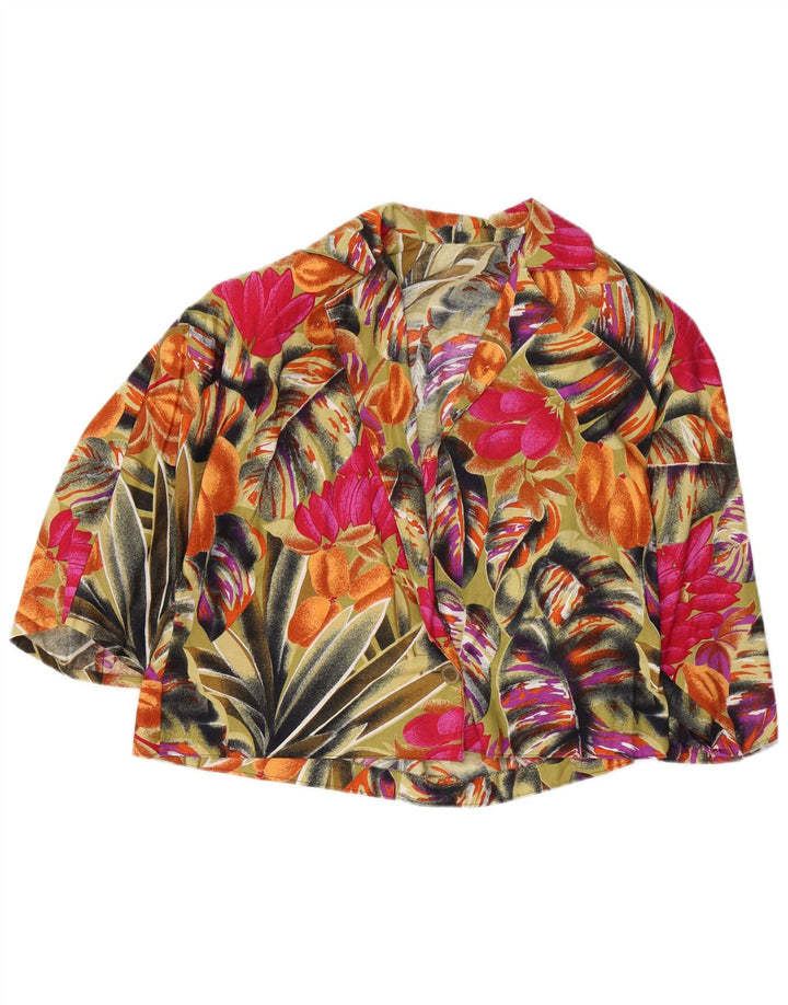 Vintage γυναικείο σακάκι 1 κουμπιού Blazer UK 14 Medium πολύχρωμο Floral
