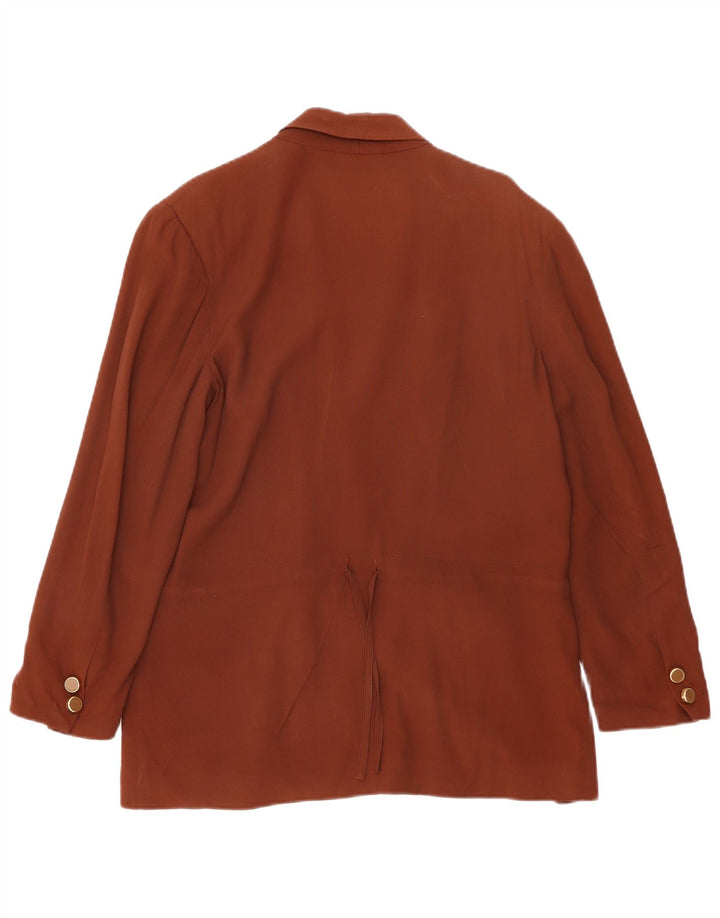 Edwige Fenech Γυναικείο Μπουφάν Blazer Διπλό στήθος IT 44 Μεσαίο Καφέ