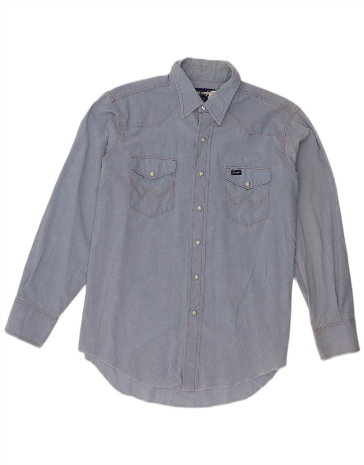 Ανδρικό πουκάμισο Wrangler Western Regular Fit Size 17 XL Blue Polyester