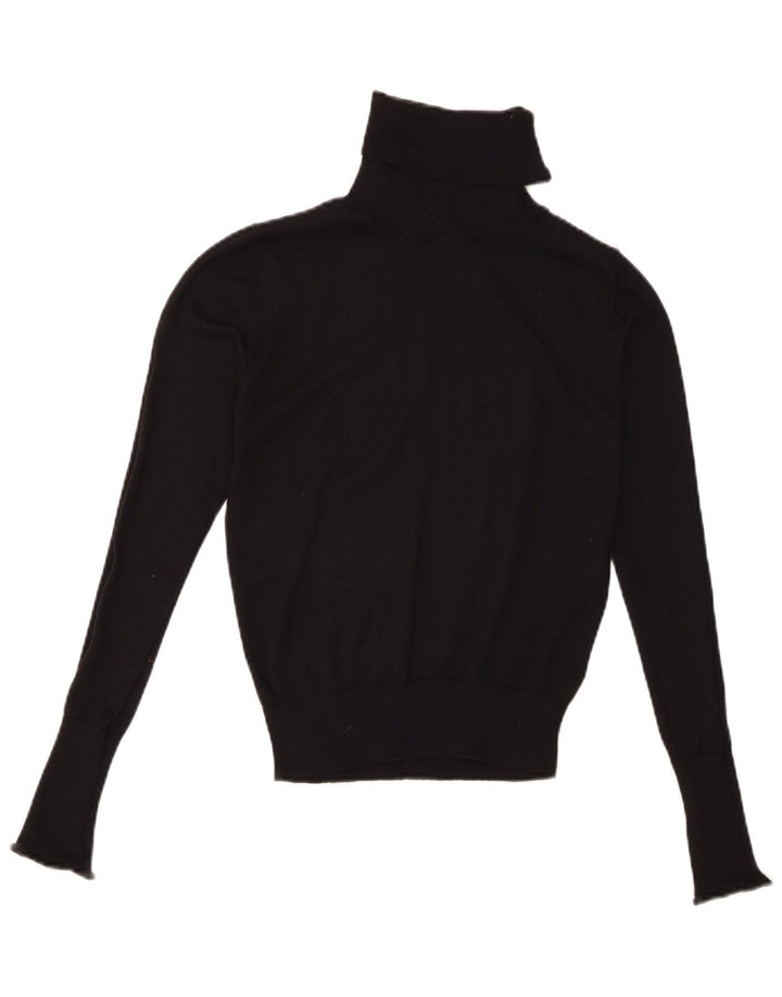 Zara Γυναικείο πουλόβερ με ρολό λαιμόκοψη UK 10 Small Black Polyester