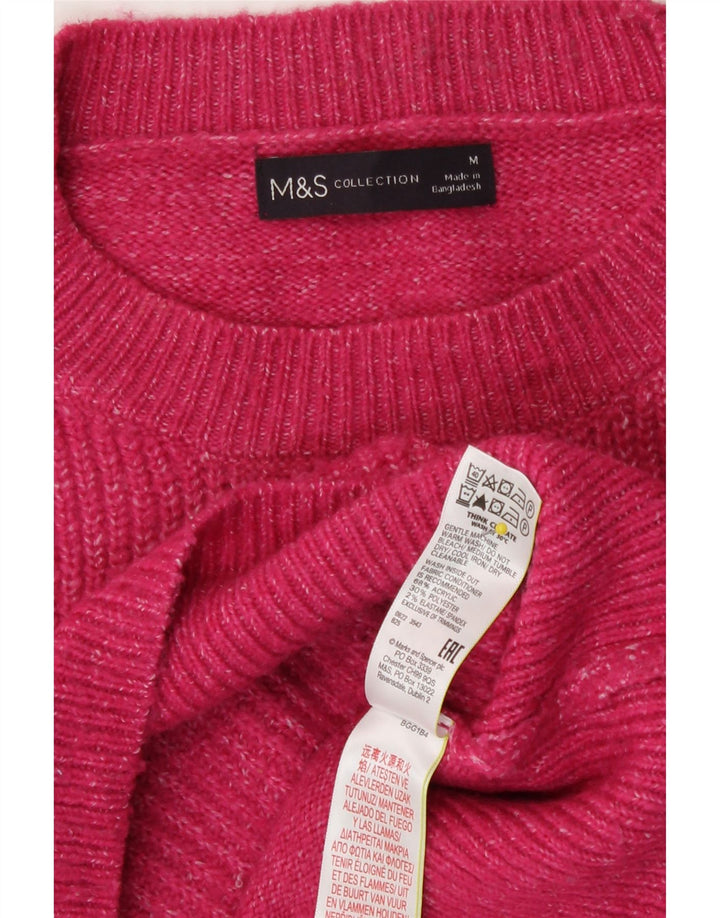 Marks & Spencer Γυναικείο πουλόβερ με λαιμόκοψη UK 14 Medium Pink Flecked