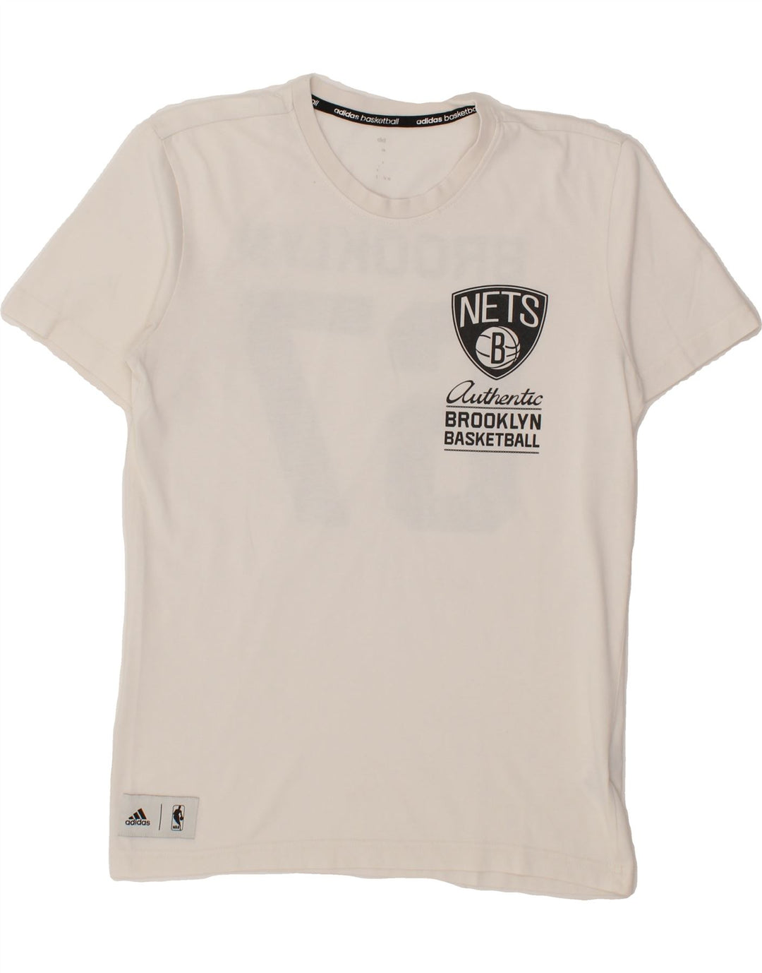 ADIDAS Mens Brooklyn Graphic T-Shirt Top Small White Vintage Adidas and Second-Hand Adidas from Messina Hembry 