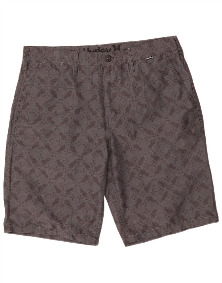 Ανδρικό σορτς Chino Hurley W33 Μεσαίου Γκρι γεωμετρικού πολυεστέρα