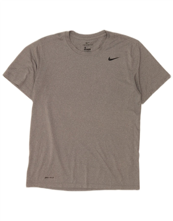 Ανδρικό T-Shirt Nike Dri Fit Τοπ μεσαίου γκρι πολυεστέρα