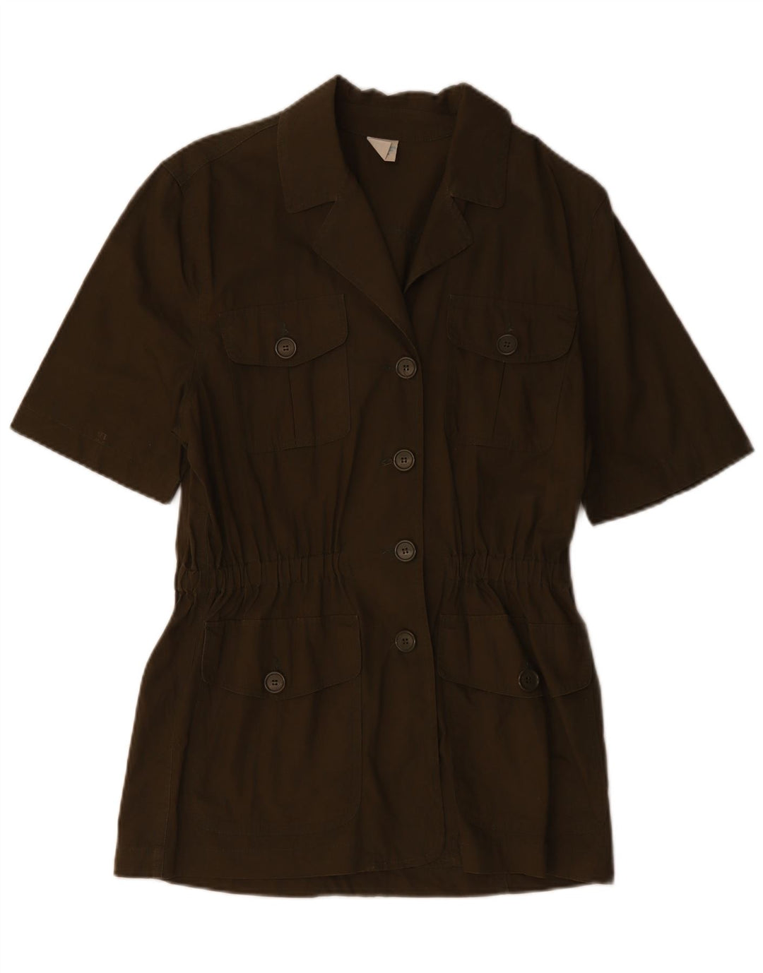 BENETTON Γυναικείο κοντομάνικο μπουφάν μπλέιζερ με 4 κουμπιά IT 42 Medium Khaki