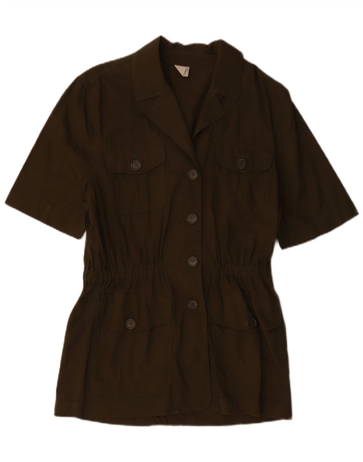 BENETTON Γυναικείο κοντομάνικο μπουφάν μπλέιζερ με 4 κουμπιά IT 42 Medium Khaki