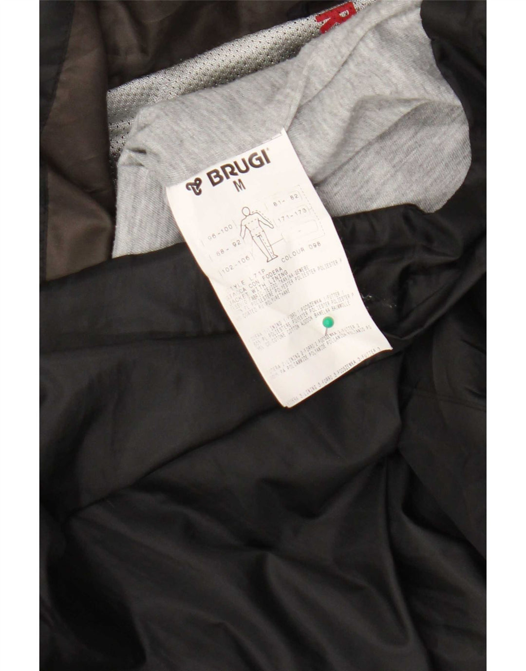 Brugi Ανδρικό μπουφάν βροχής με κουκούλα UK 38 Medium Black Colourblock Polyester