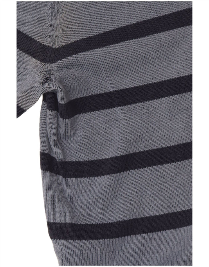 Canda Ανδρικό πουλόβερ με λαιμόκοψη 2XL μπλε ριγέ