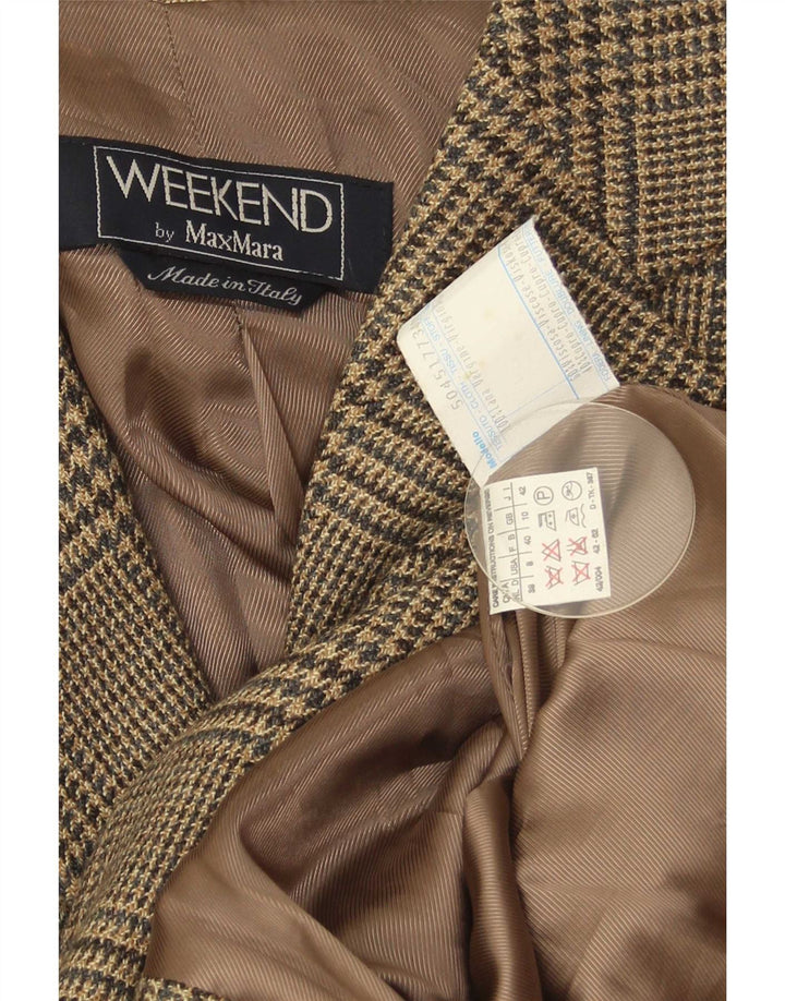 Max Mara Γυναικείο Σαββατοκύριακο σακάκι UK 10 Small Brown Houndstooth