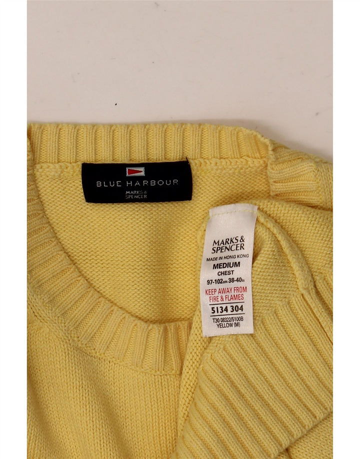 Ανδρικό πουλόβερ Marks & Spencer Blue Harbor Crew Neck Jumper Medium Yellow