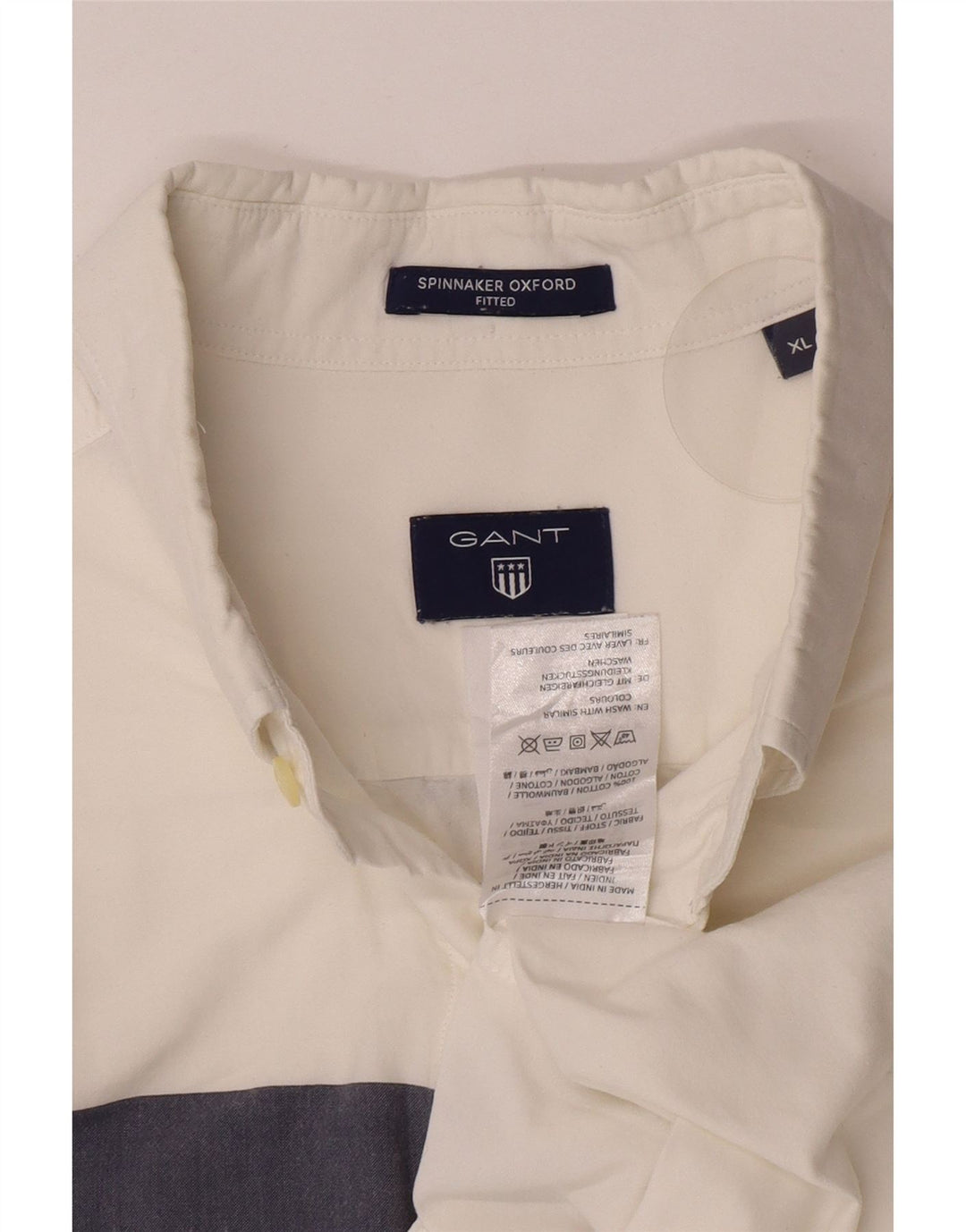 Ανδρικό πουκάμισο Gant Fitted XL Λευκό ριγέ βαμβακερό