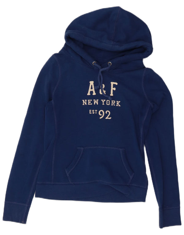 ABERCROMBIE & FITCH Γυναικεία γραφικά κουκούλα κουκούλα UK 14 Medium Navy Blue