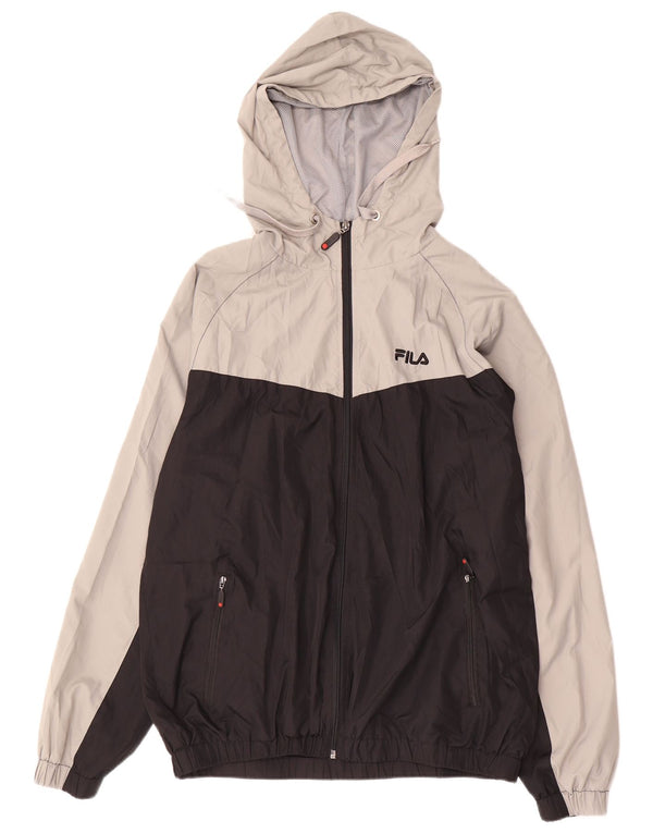 Ανδρικό μπουφάν βροχής με κουκούλα FILA 38 μεσαίου γκρι πολυεστέρας