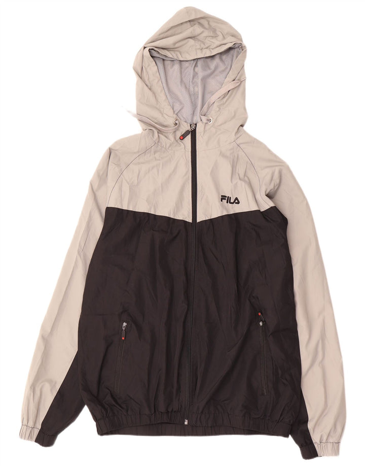 Ανδρικό μπουφάν βροχής με κουκούλα FILA 38 μεσαίου γκρι πολυεστέρας