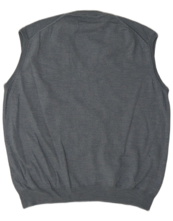 Vintage ανδρικό γιλέκο Tank Top Large Blue New Wool