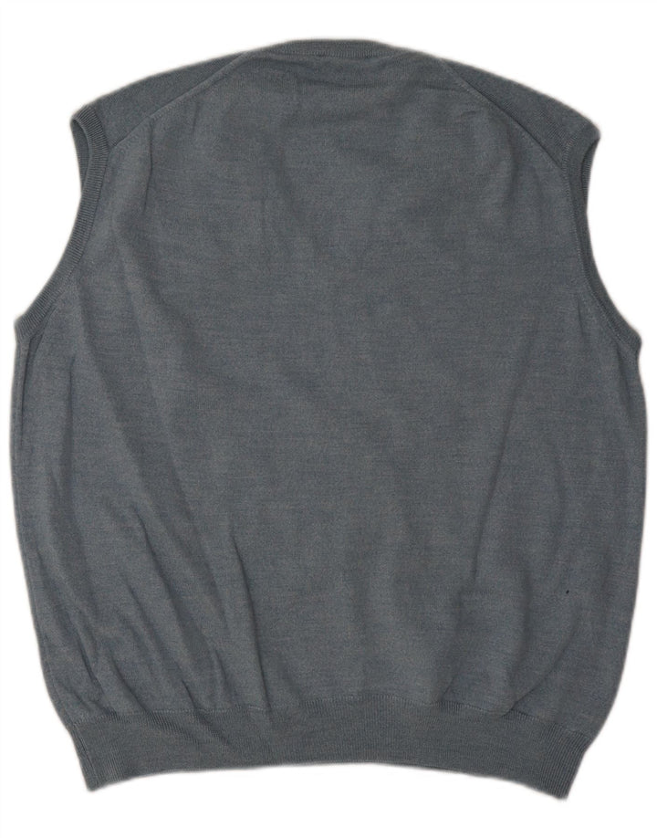 Vintage ανδρικό γιλέκο Tank Top Large Blue New Wool