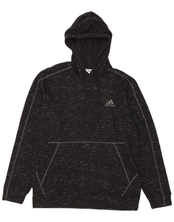 Ανδρικό κουκούλα Adidas, Βαμβακερό μεγάλο μαύρο χρώμα