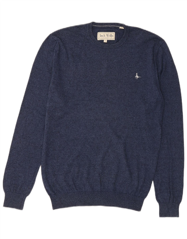 Ανδρικό πουλόβερ με λαιμόκοψη JACK WILLS Μικρό Βαμβακερό Navy Blue