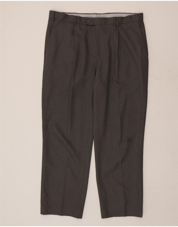 Marks & Spencer Ανδρικό παντελόνι με ίσιο κοστούμι W38 L29 Γκρι πολυεστέρας