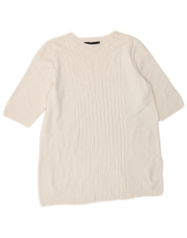 Marks & Spencer Γυναικείο πουλόβερ με λαιμόκαυστο UK 14 Medium White
