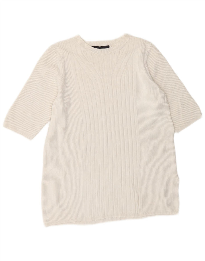 Marks & Spencer Γυναικείο πουλόβερ με λαιμόκαυστο UK 14 Medium White