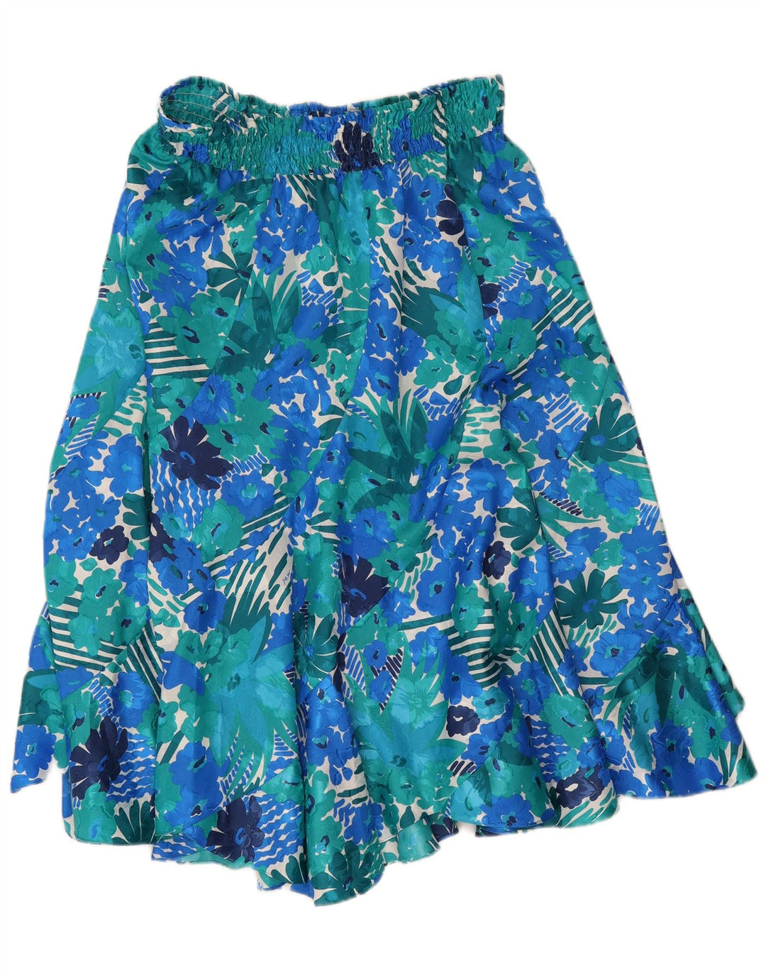 Vintage Γυναικεία Flared Φούστα W32 Large Blue Floral
