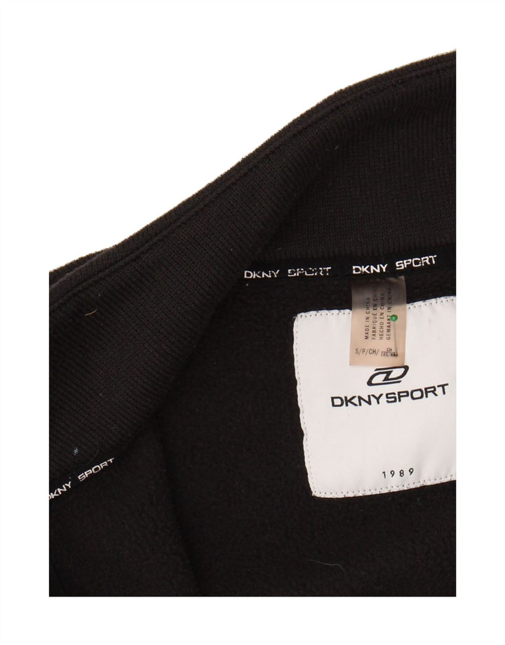 DKNY Womens Graphic Tracksuit Top Jacket UK 10 Small Black Polyester Vintage Dkny and Second-Hand Dkny from Messina Hembry 