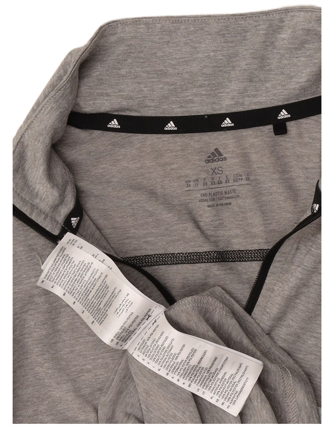 Adidas ανδρική φόρμα πουλόβερ με φερμουάρ Aeroready Top XS Grey Polyester