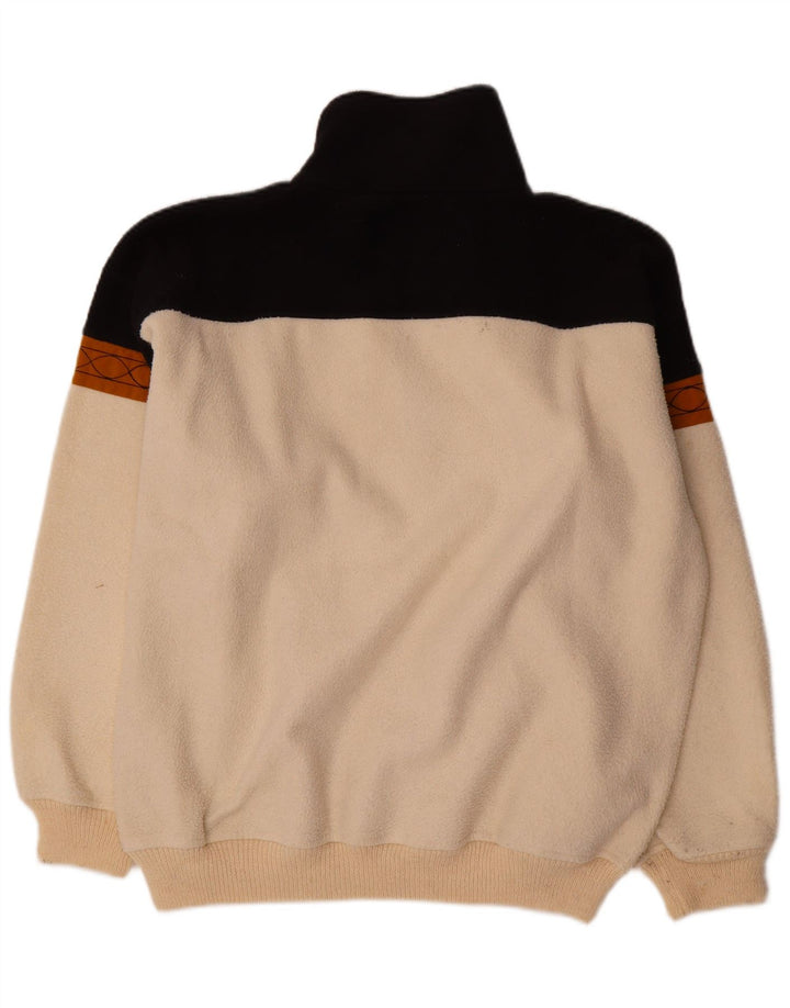 Silvy ανδρικό φερμουάρ Fleece Jumper XL Off White Colourblock Πολυεστέρας