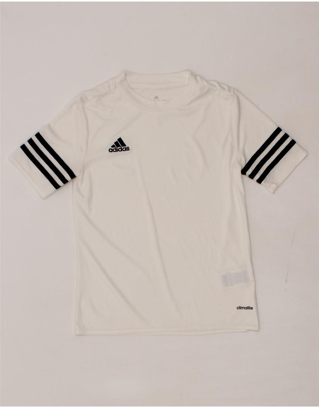ADIDAS Boys Climalite T-Shirt Top 9-10 Years White Polyester Vintage Adidas and Second-Hand Adidas from Messina Hembry 