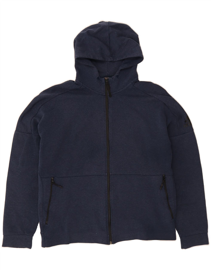 ADIDAS Mens Zip Hoodie Sweater Large Navy Blue Vintage Adidas and Second-Hand Adidas from Messina Hembry 