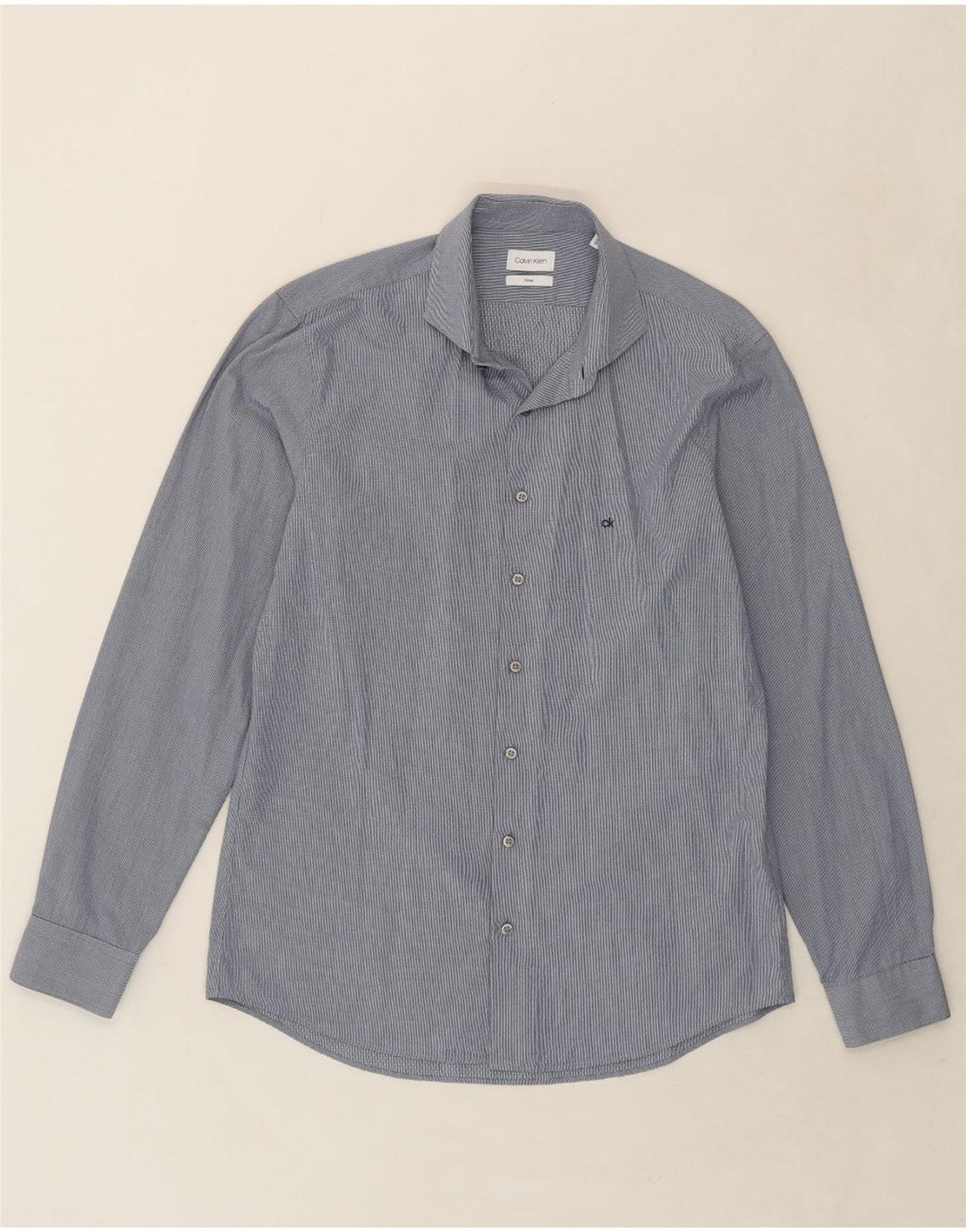 CALVIN KLEIN Mens Abstract Pattern Shirt Size 16 41 Large Blue Cotton Vintage Calvin Klein and Second-Hand Calvin Klein from Messina Hembry 